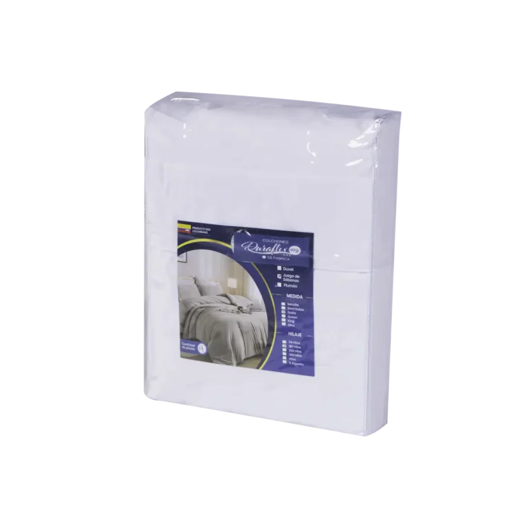 Sábanas blancas y grises del Juego de Sábanas Master, mostrando la textura suave y aterciopelada de los materiales.