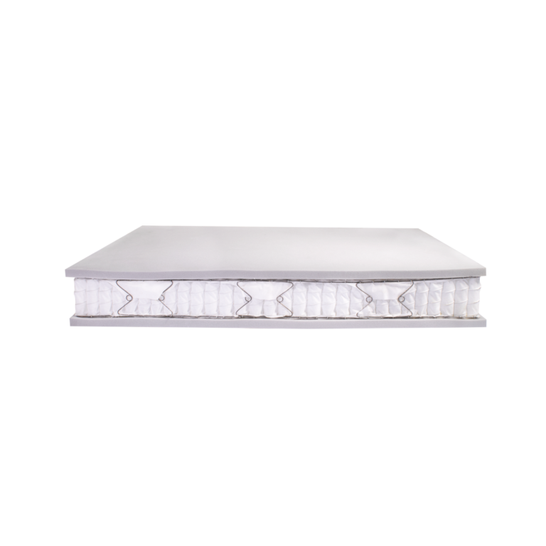 colchón Pocket Duraflex blanco con diseño acolchado en vista diagonal